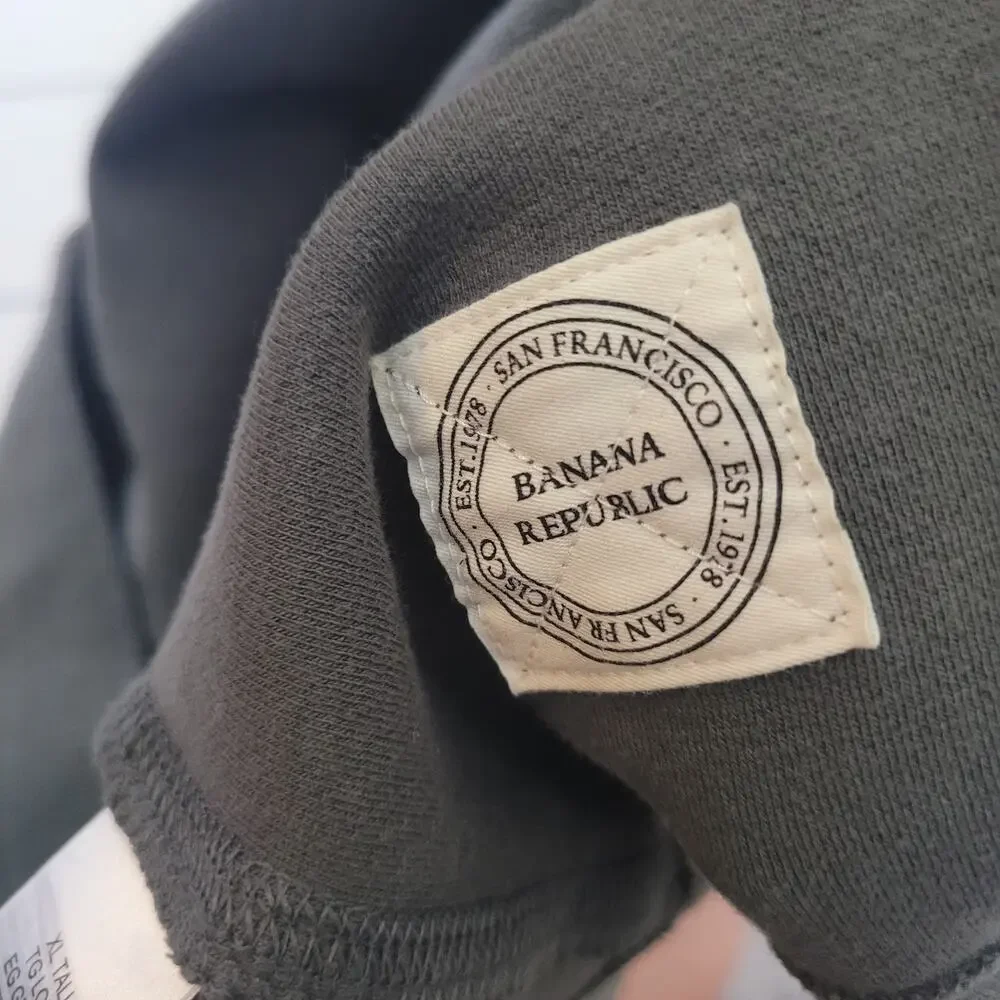 Banana Republic Size XLT Ribbed Olive Green‎ Long Sleeve Henley Classic Casual